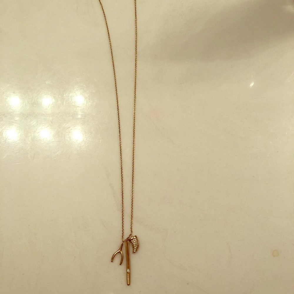 14k gold plated charm necklace